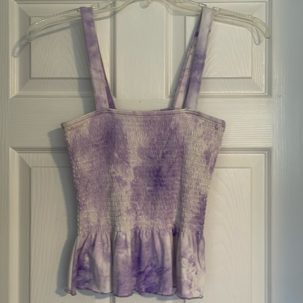 rue 21 purple and white summer top medium